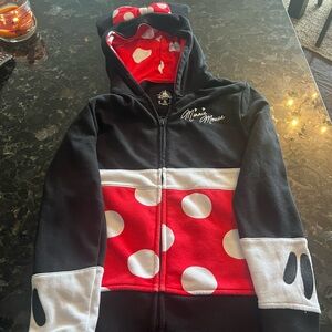 Disney Parks Minnie Mouse Black and Red Kids Hoodie Size Medium Child